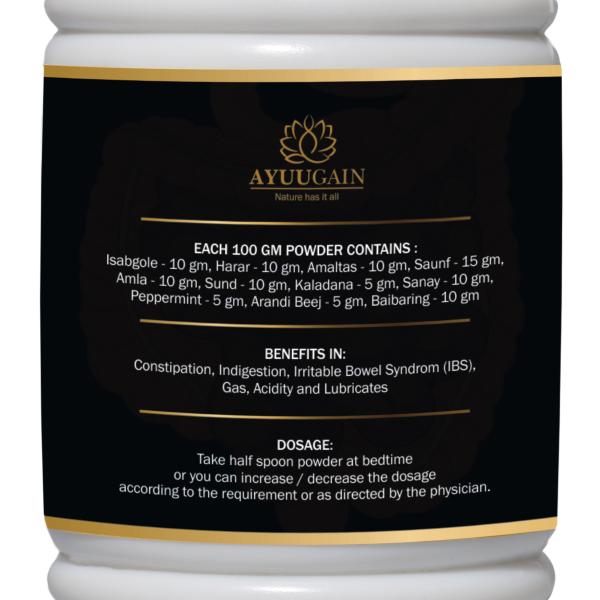 Ayuugain Happy Tummy Powder For Constipation, Indigestion, Gas, Acidity