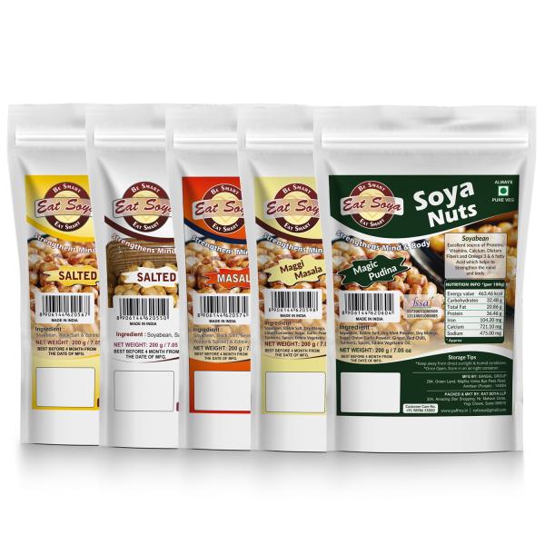 Eat Soya Healthy Roasted Soybean, Masala, Maggi Masala, Magic Pudina