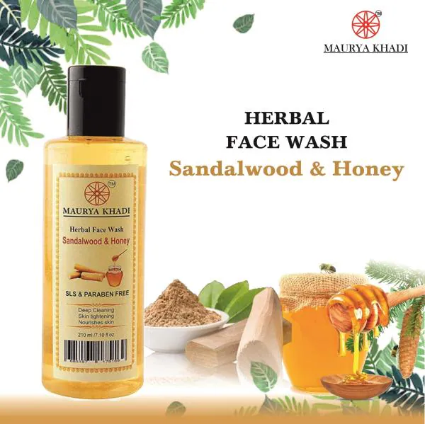 Maurya Khadi Sandalwood Honey Face Wash SLS Paraben Free (210ml