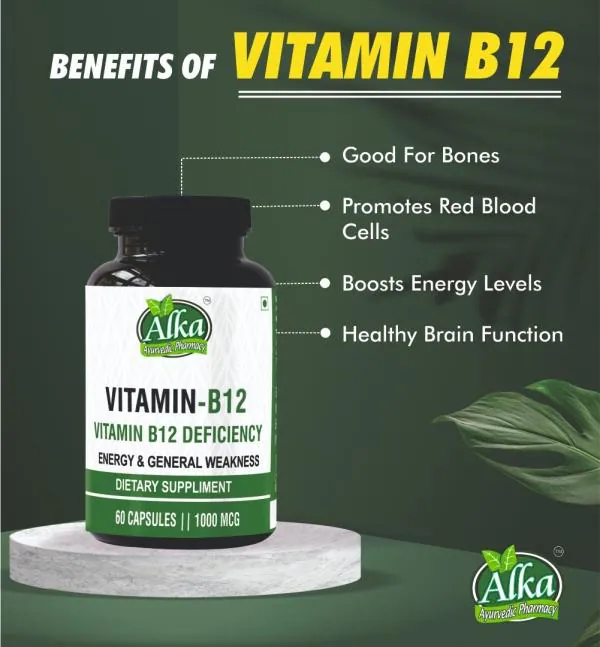 Alka Ayurvedic Pharmacy Vitamin B12 Capsules 1000 mcg