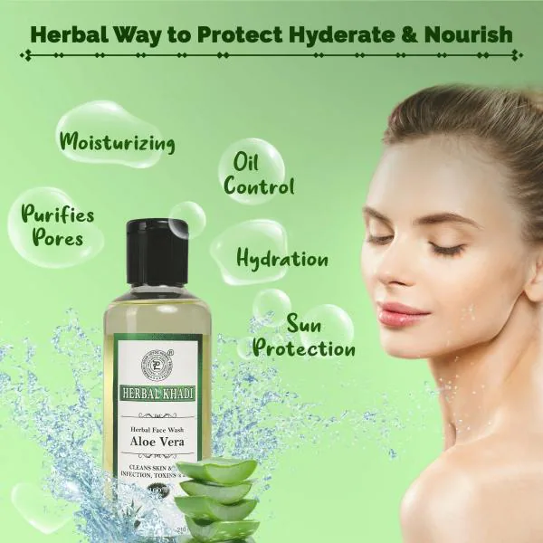 Herbal Khadi Aloevera 100 Natural Purifying Face Wash for Dry Skin