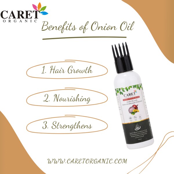 Caret Organic Red Seed Onion Oil With Arnica & JaborandiFor Hair GrowthParaben Free(100ML