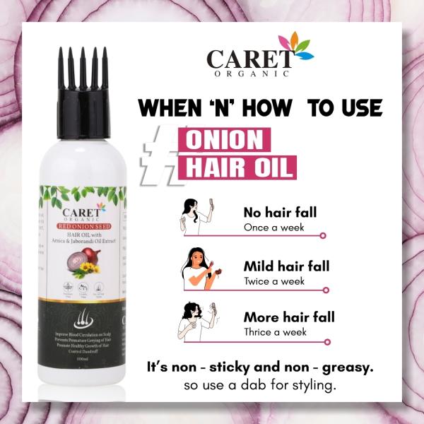 Caret Organic Red Seed Onion Oil With Arnica & JaborandiFor Hair