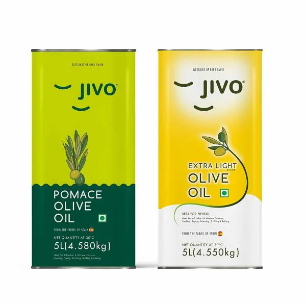 Jivo Pomace Olive Oil 5 Ltr + Extra Light Olive Oil 5 Ltr JioMart