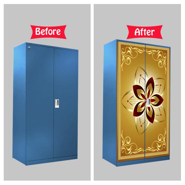 WallWear Almirah Stickers Self Adhesive Almirah Door Sticker