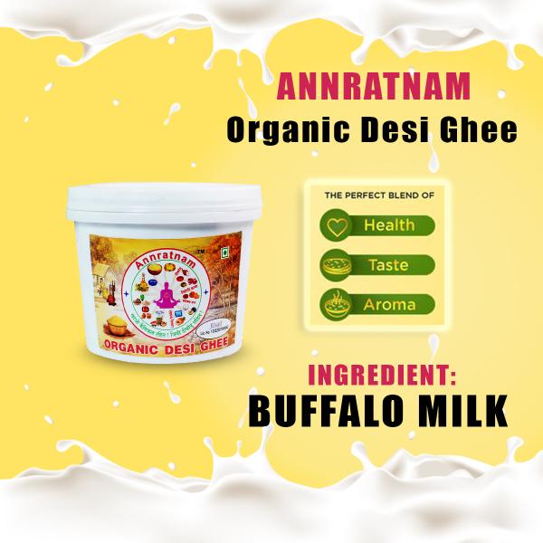 Annaratnam Shudh Desi Buffalo Bilona Ghee 1LTR Natural, Healthy Ghee