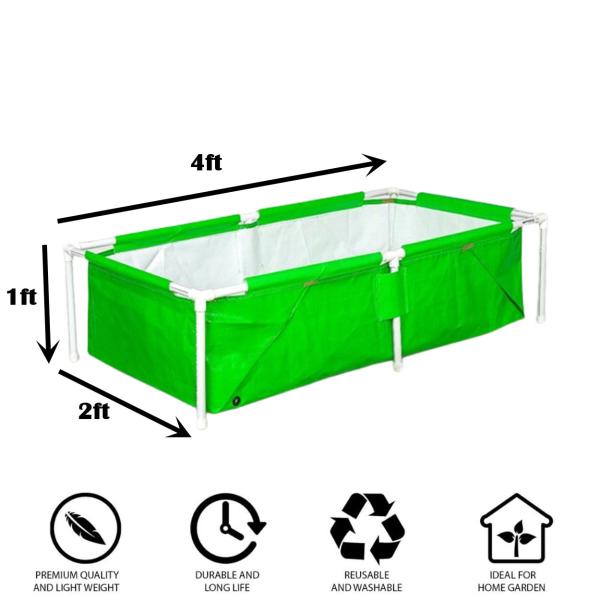 WNE Jaliwale Rectangle Grow Bag With PVC Pipe Support 4x2x1Ft JioMart