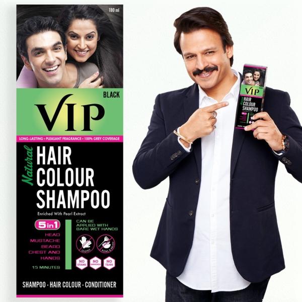 VIP Natural Hair Colour Shampoo 180ml Black Instant And Long