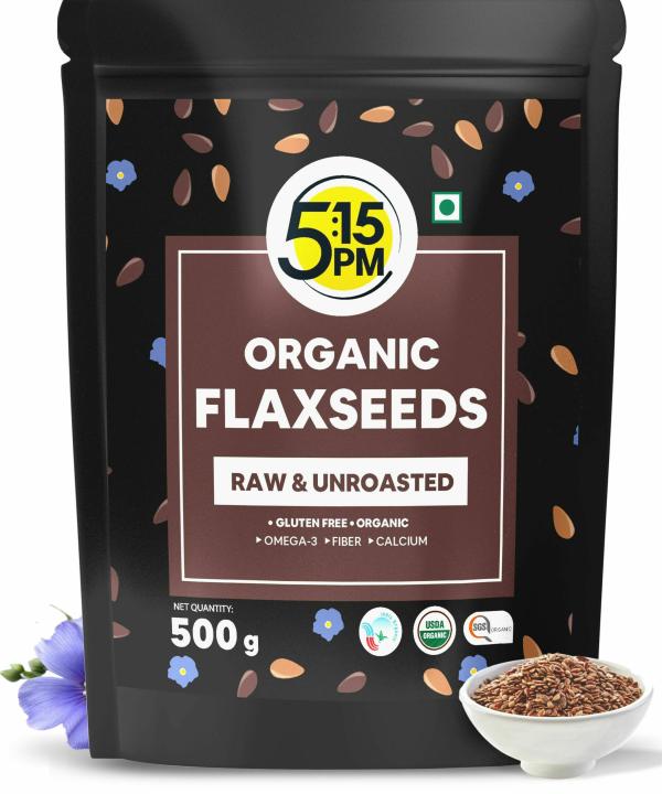 5 15PM 100 Certified Organic Flax seeds Raw & Unroasted for Eating