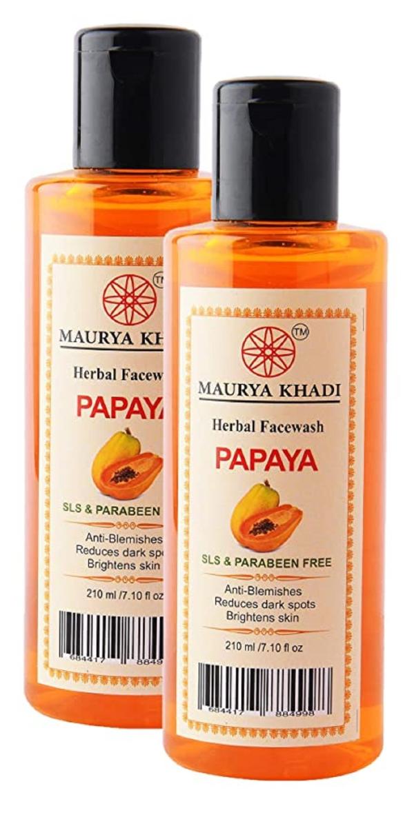 Maurya Khadi Papaya Face Wash, SLS Paraben Free, 210ml Pack of 2 JioMart