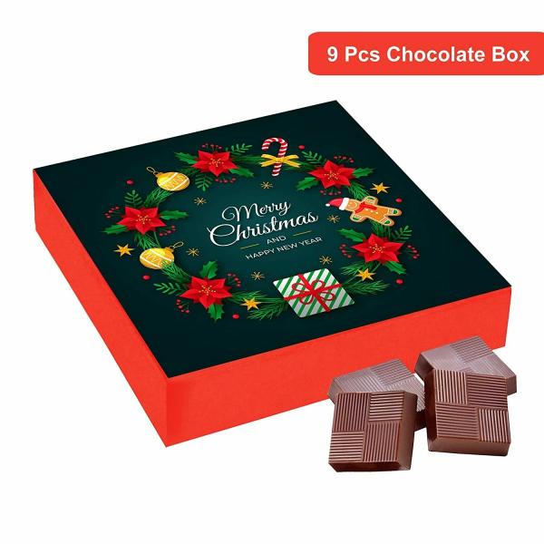 Chocoloony 9 Pcs Milk Chocolate Gift For Christmas with Chocolate Box