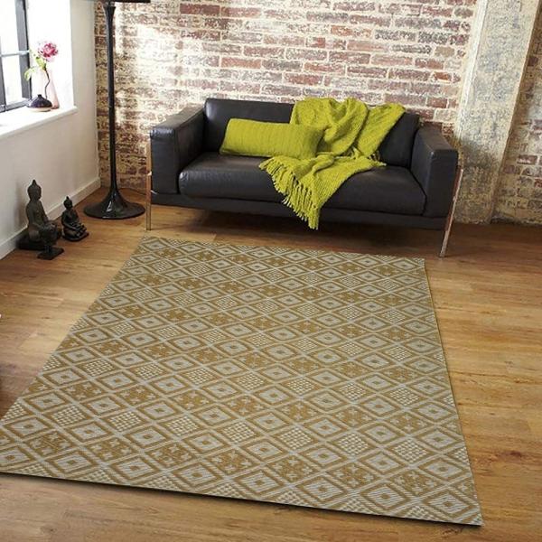 MRIC Fabulous Collection Carpet 5' x 8' Gold/White Handmade Premium