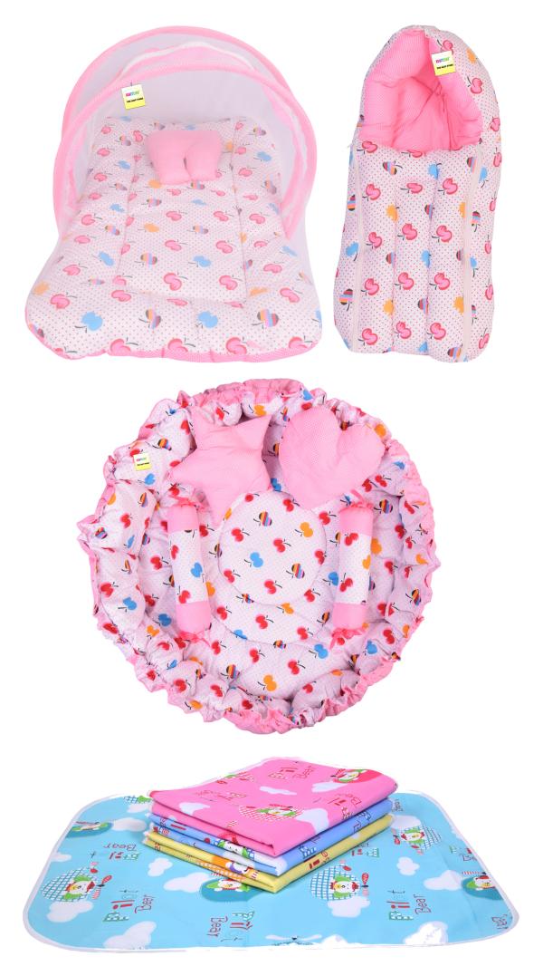 Kwitchy New Born Baby Bedding Set Combo of Sleeping Bag Reversible Nest