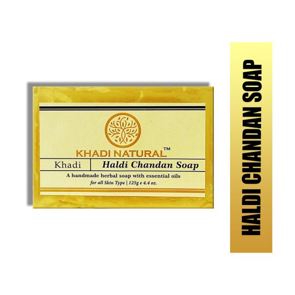 Khadi Natural Haldi Chandan Bathing Herbal Soap For AntiBacterial