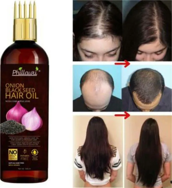 Phillauri Onion Hair Oil With Black Seed Oil Extracts - Controls Hair Fall  100ml - JioMart
