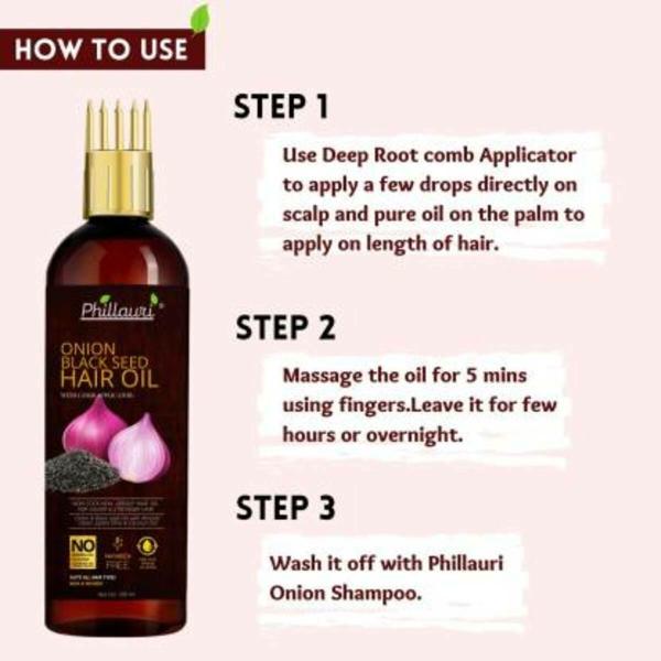 Phillauri Onion Hair Oil With Black Seed Oil Extracts Controls Hair