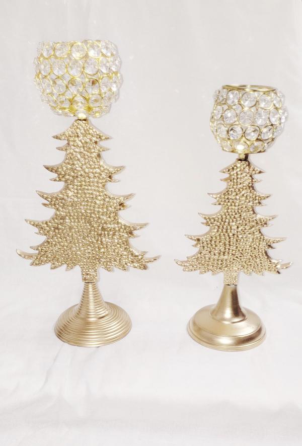A.R. EXPORTS Christmas Tree Candle Holder Set Candle Holder Stand