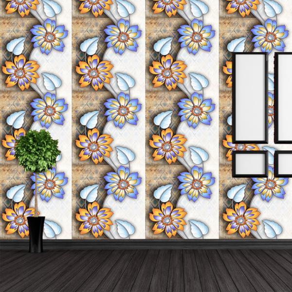 WallWear Wallpapers & Wall Stickers Model (TwoFlower) Pack Of 1 Roll