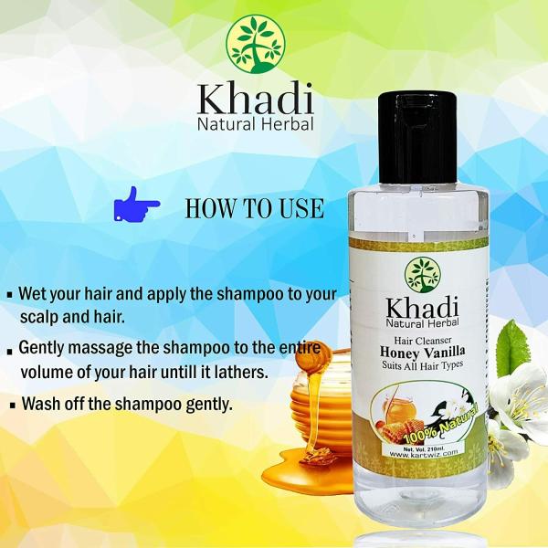 Khadi Natural Herbal Honey Vanilla Shampoo For dull And Dehydrated