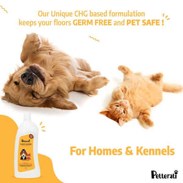 Petterati Pet Safe Floor Cleaner Citrus 900ml BKC, Alcohol, Acid