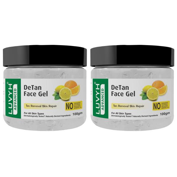 Luvyh DeTan Face Massage Gel 200g (pack of 2)Tan Removal, Whitening