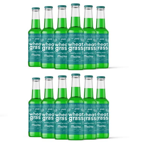 JIVO Healthy Wheatgrass Juice Mojito Flavor 275 ml (Pack of 12) JioMart