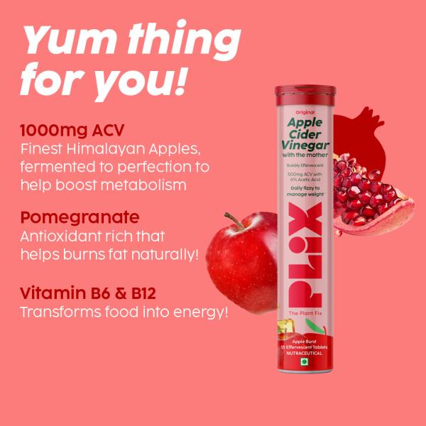 PLIX THE PLANT FIX Apple Cider Vinegar 15 Effervescent Tablet with