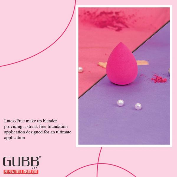 Gubb Beauty Blender, Powder Puff And Soft Bristle Eye Liner Brush JioMart