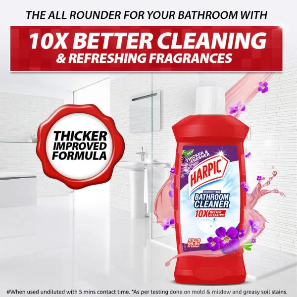 Harpic Disinfectant Bathroom Cleaner Floral 1LX2 & Harpic Disinfectant