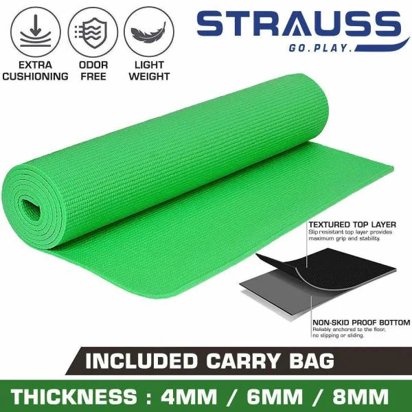 AARVA CARE Yoga 4MM Mat High Density, AntiSlip Yoga mat for Gym