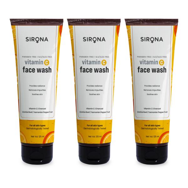Sirona Vitamin C Face Wash for Skin Radiance & Removes Impurities, Pack
