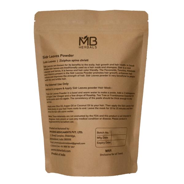 MB Herbals Sidr Leaves Powder 227g Natural Herbal Hair Cleanser