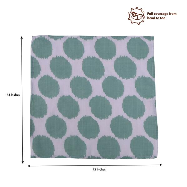 Bacati Multicolor (Mint/Grey) Ikat Dots/Stripes Muslin Swaddling