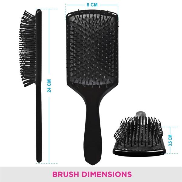 E-DUNIA Best Hair Brush Combo of Black Carbon Rat Tail comb With Steel  handle & Paddle Hair Brush with Soft Nylon Bristles for Women and Men -  JioMart