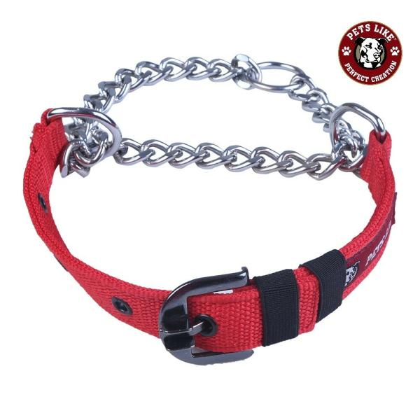 PETS LIKE Dog Choke Collar Dog Chain Collar Comes with Red Color 25MM