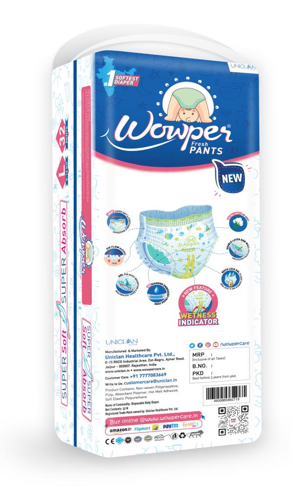 Wowper Fresh Pant Style Diaper New Large (L) 32 Count (914 kg) JioMart