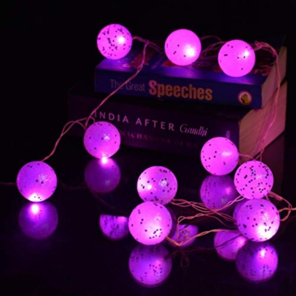 Glimmer Lightings 14 Sparkle Ball Light 4 mtr Pink, Christmas Diwali