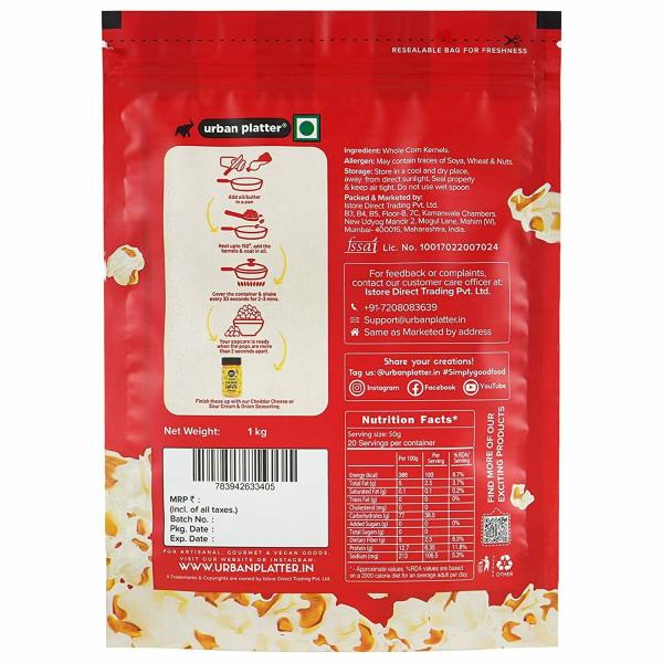 Urban Platter Popcorn Kernels, 1kg JioMart