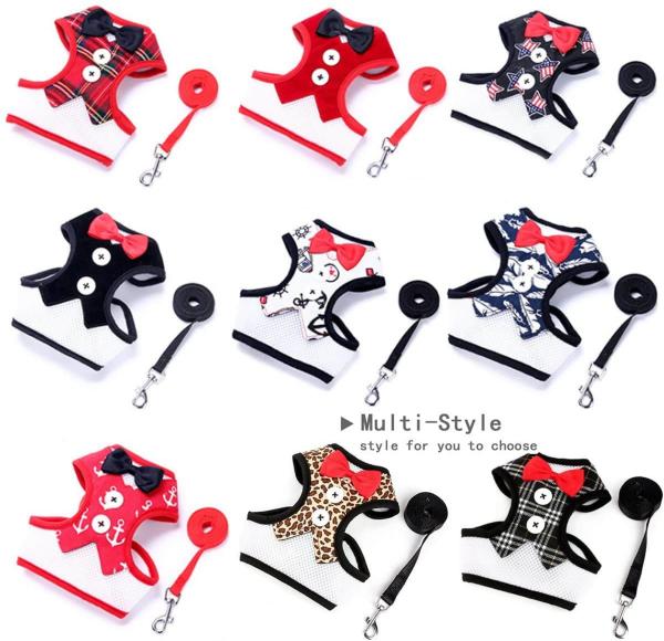 Pets Empire Mesh Bowtie gentleman Suit Tuxedo Dog Harness Vest Padded