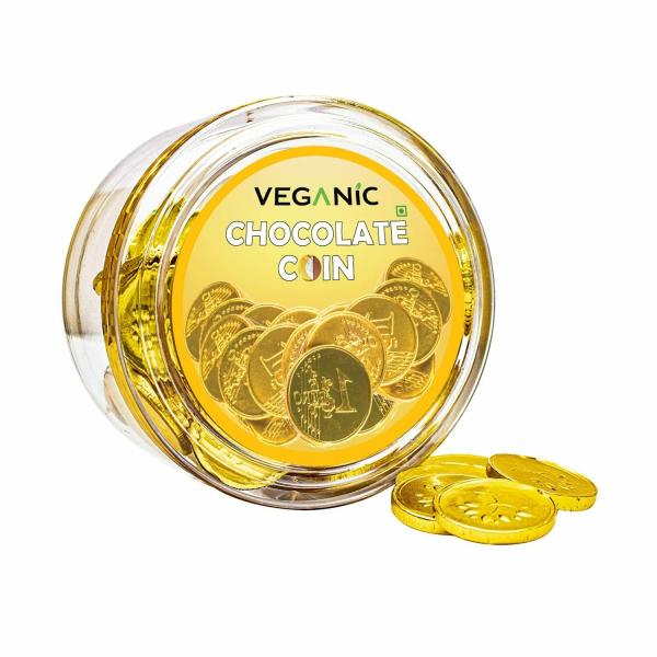 Veganic Chocolate Coins 50 pcs (220 GM) Gold Coin Chocolates Packet
