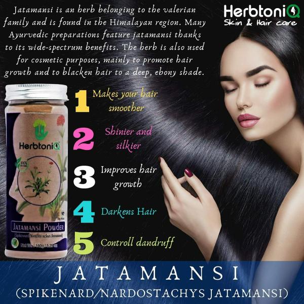 HerbtoniQ 100 Natural Jatamansi Powder for Hairfall Scalp Regimen