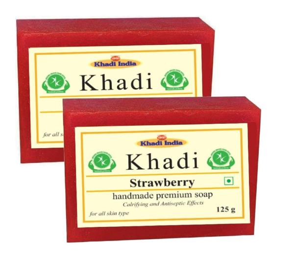 Premium Khadi Strawberry Soap Pack Of 2 JioMart