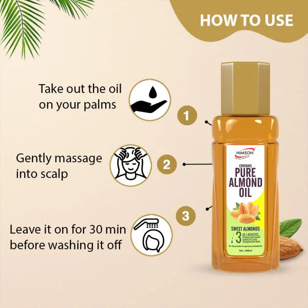 Nimson Almond Hair Oil With Almonds, Amla For Hair Follicles and Scalp
