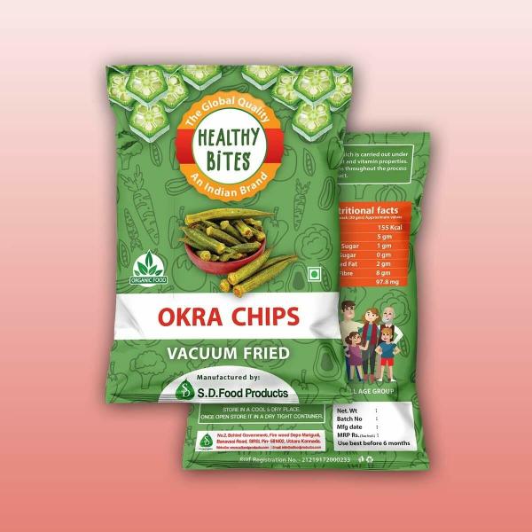 Healthy Bites High Proteins, Okra Vegetable Vacuum Fried Chips ( Pack of 3)(150 gm ) JioMart