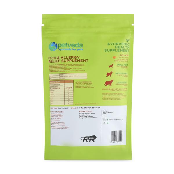Petveda Ayurvedic Itch & Allergy Relief Supplement for Dogs & Cats with