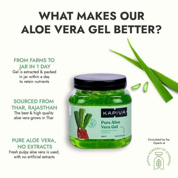 Kapiva Pure Aloe Vera Skin Gel Hydrating Gel for Face 500g JioMart