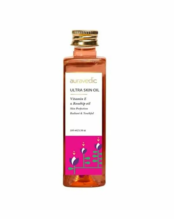 Auravedic Ultra Lightweight Vitamin E Oil All Skin Type Remove Dark Spots Olive for Face Use 100