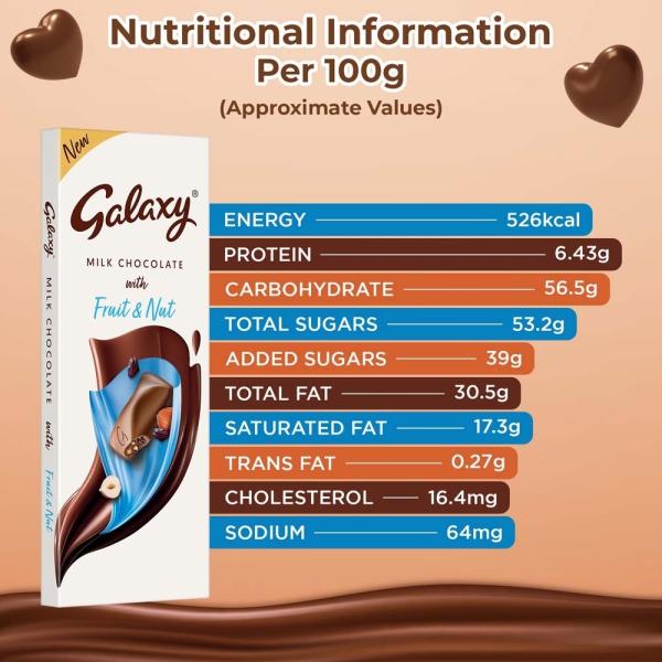 Galaxy Fruit & Nut Chocolate Bar 100gm (Pack of 4) JioMart