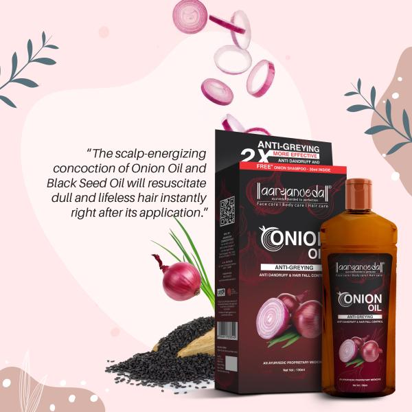 Aryanveda Red Onion Oil & Black Seed Oil, With No Added Parabens, No  Mineral Oils, Pack of One, 130ml (30 ml Shampoo Free with 100ml Oil) -  JioMart