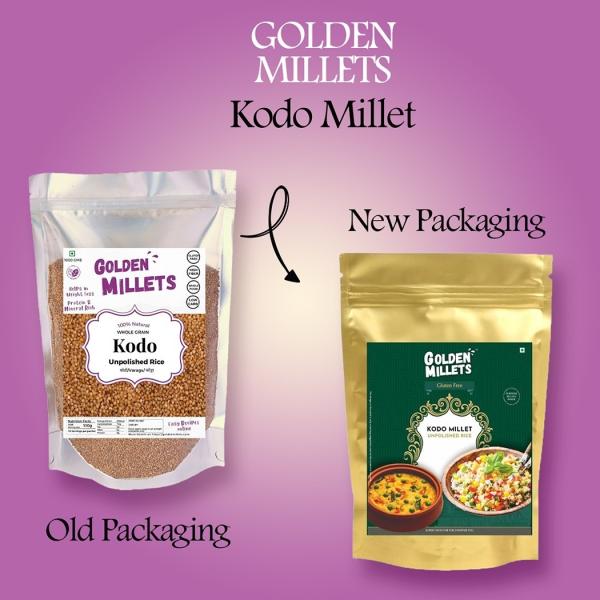 GOLDEN MILLETS Kodo Millet 1kg Unpolished Rice 100 Gluten Free